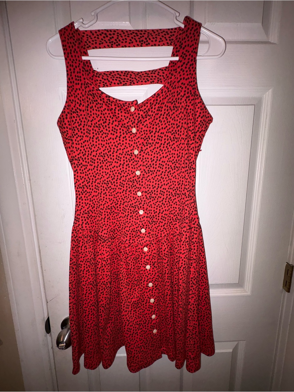 VTG 80s 90s South Beach Red Black Polka Dot Halter [Dress/Romper] - Sz S